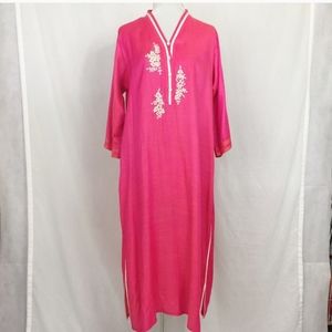 Kaftan Pink dupioni silk